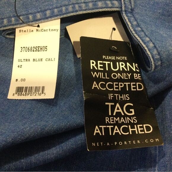 STELLA McCARTNEY Light blue denim keyhole Cutout Sundress W/ Pockets - Picture 13 of 13